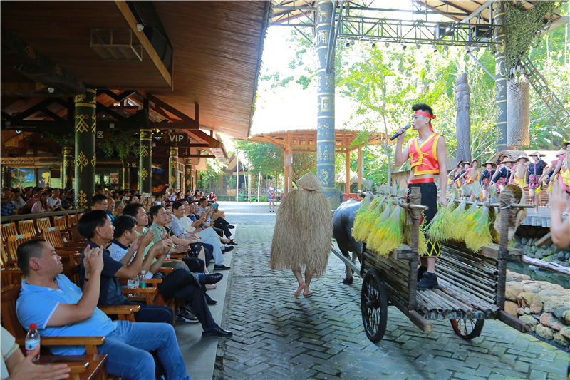 4、白沙縣省部級勞模考察團到訪檳榔谷觀看實景演出《檳榔·古韻》